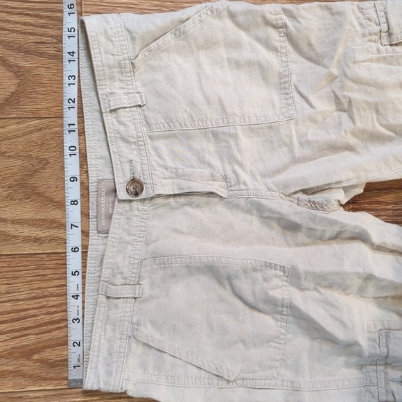 Linen-blend cropped cuffed low-rise cargo pants, Banana Republic Martin Fit 6P - Picture 2 of 7